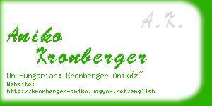 aniko kronberger business card